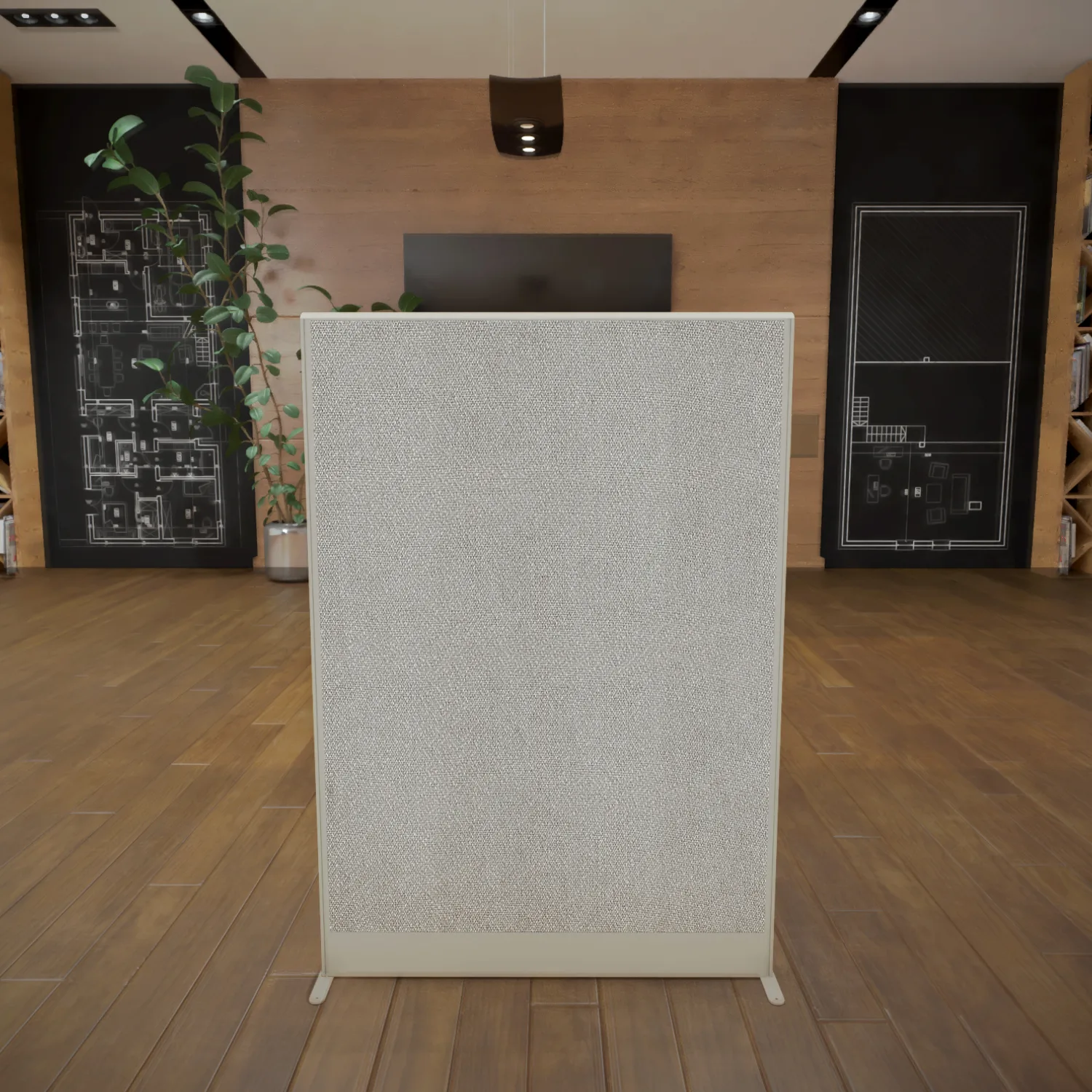 Fabric Wrapped 51H-CPPSR D-Panel-3 Free Standing Cubicles Room Partition Panel Divider 24"x 54" - Free Standing Cubicles Room