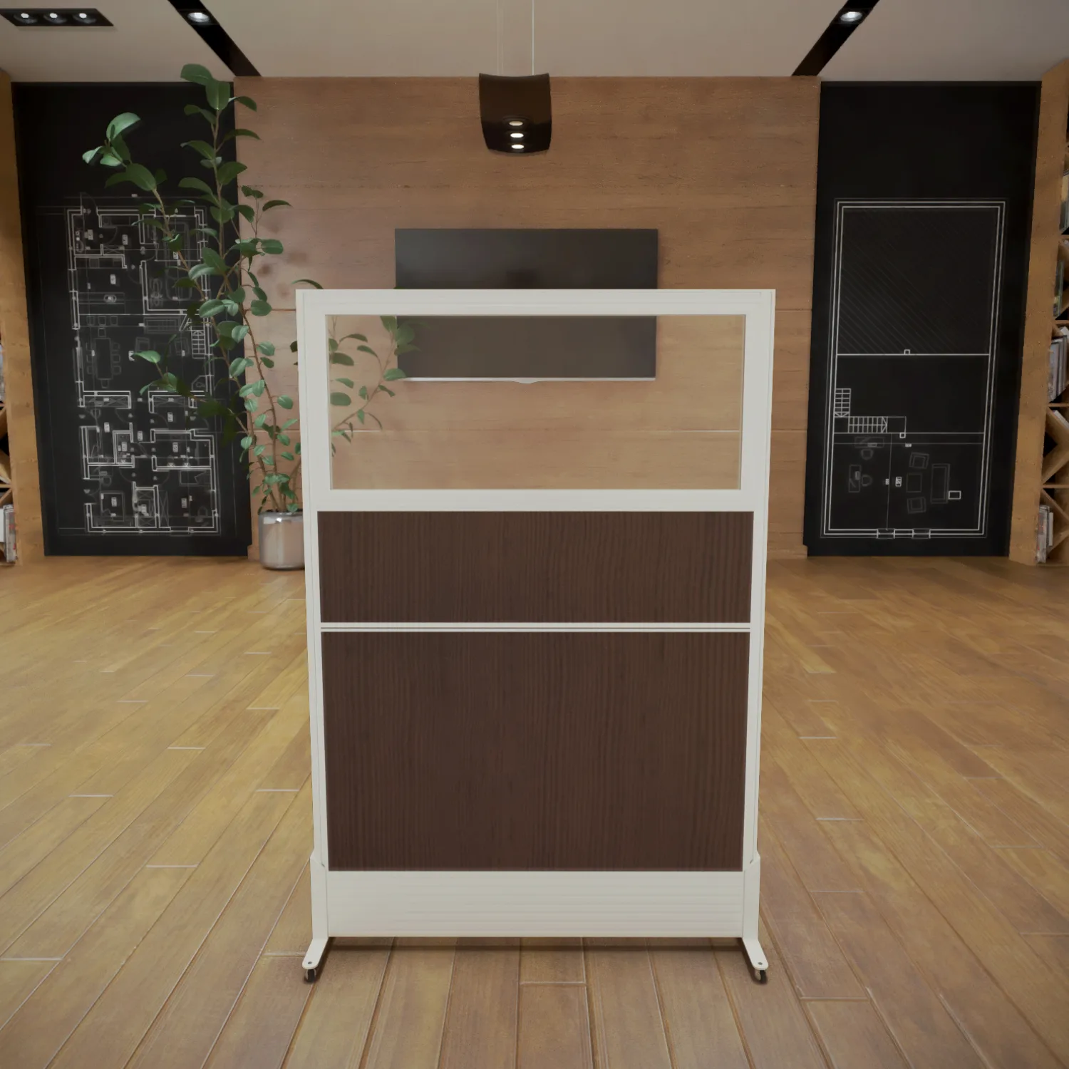 Free Standing Cubicles Room Partition Glazed Self Distancing Panel Divider 36"x 51" - Free Standing Cubicles Room