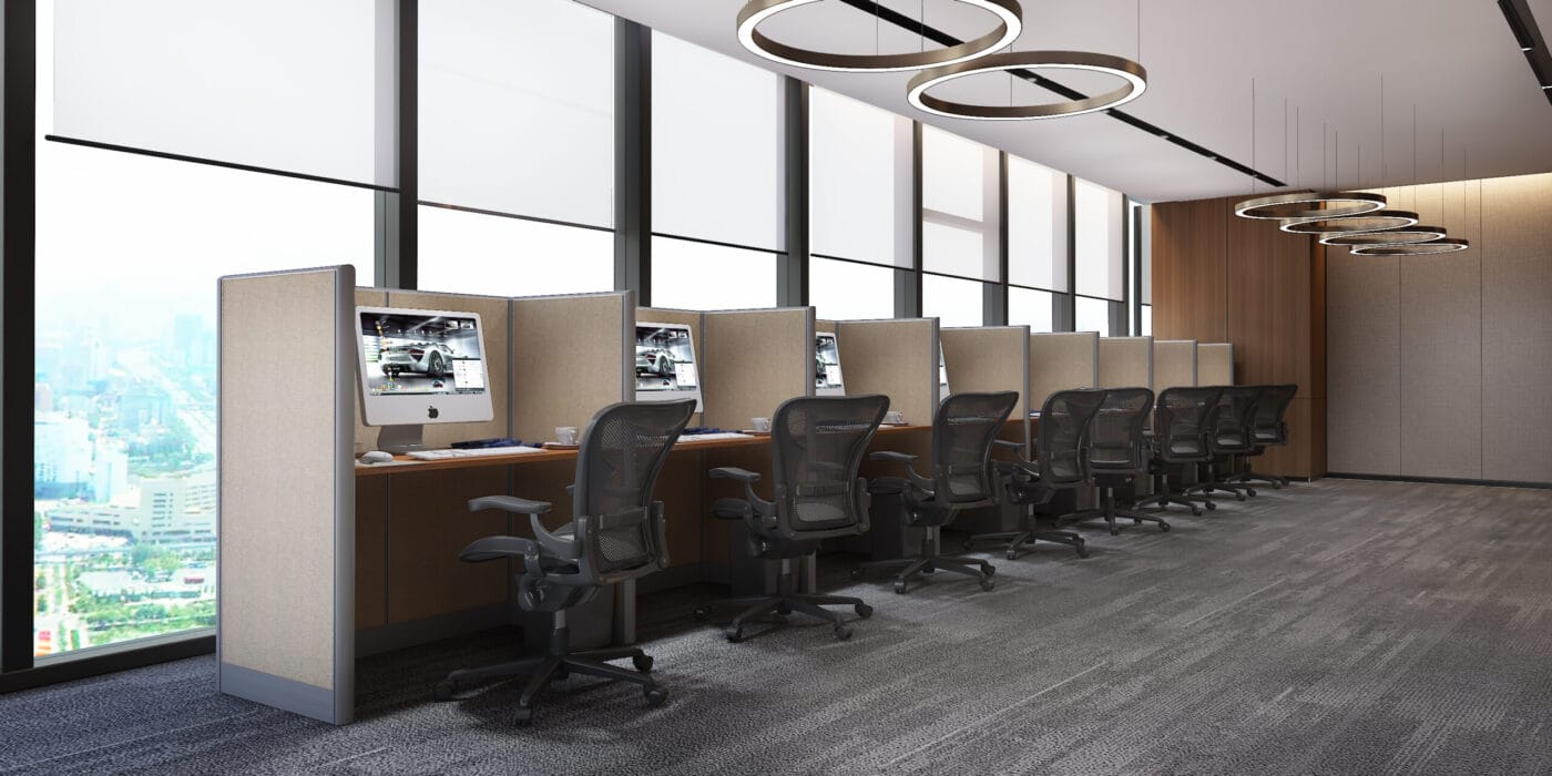 4x2 Cubicle -54″ H - 8 MAN Telemarketing Call Center Fully Fabric Workstations-U - 4x2 Cubicle -54 Telemarketing