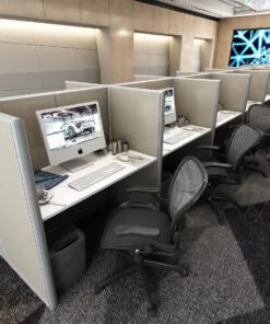 4x2 Cubicle -54″ H - 14 MAN Telemarketing Call Center Fully Fabric Workstations-U - 4x2 Cubicle -54 14