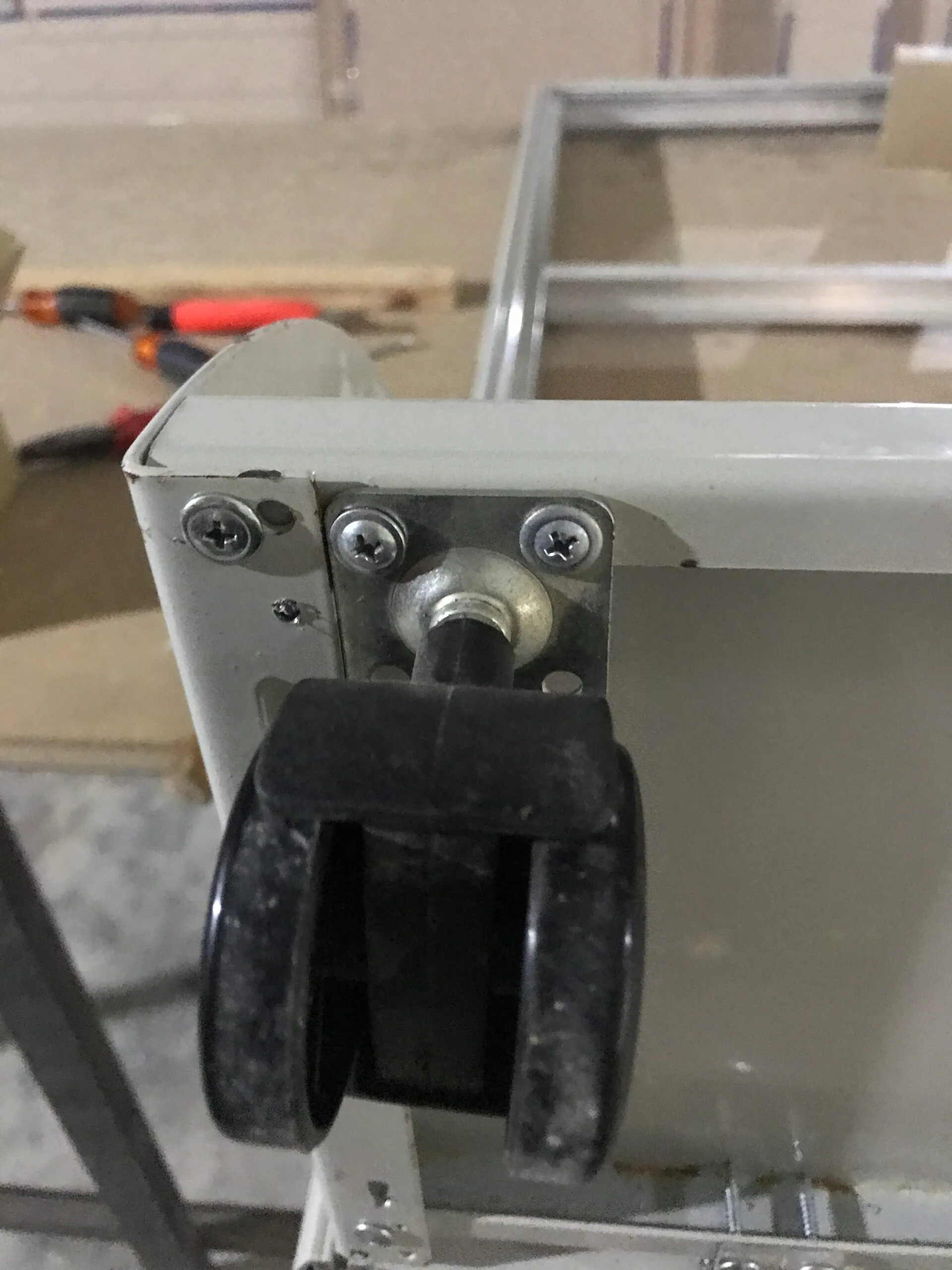 Movable room divider caster wheel close-up – photo