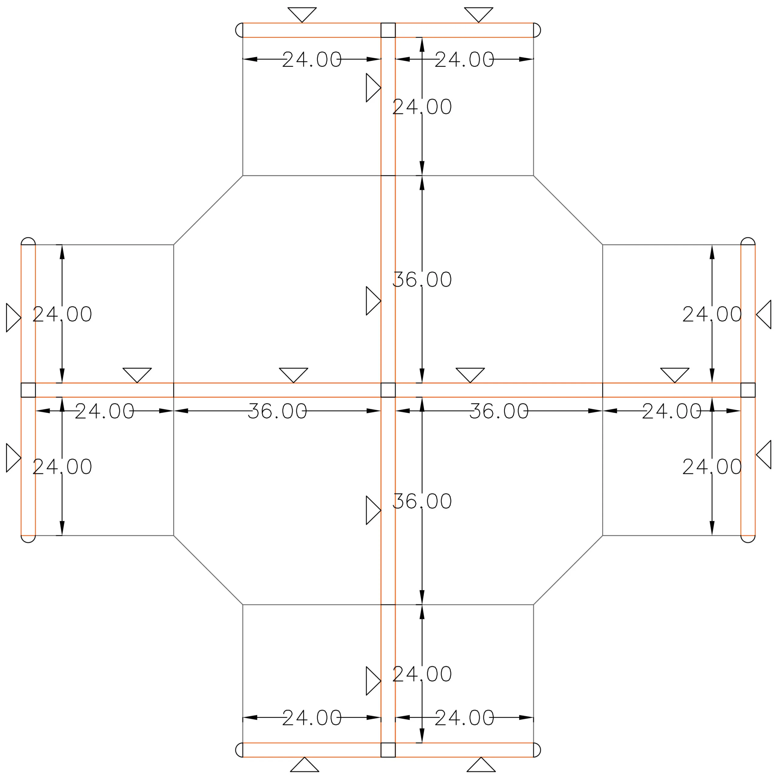 5x5 Cubicles - 54″H - 4 MAN (QUAD) Glazed L Shape Office Cubicles-U - 5x5 Cubicles 54 Quad (view 2)