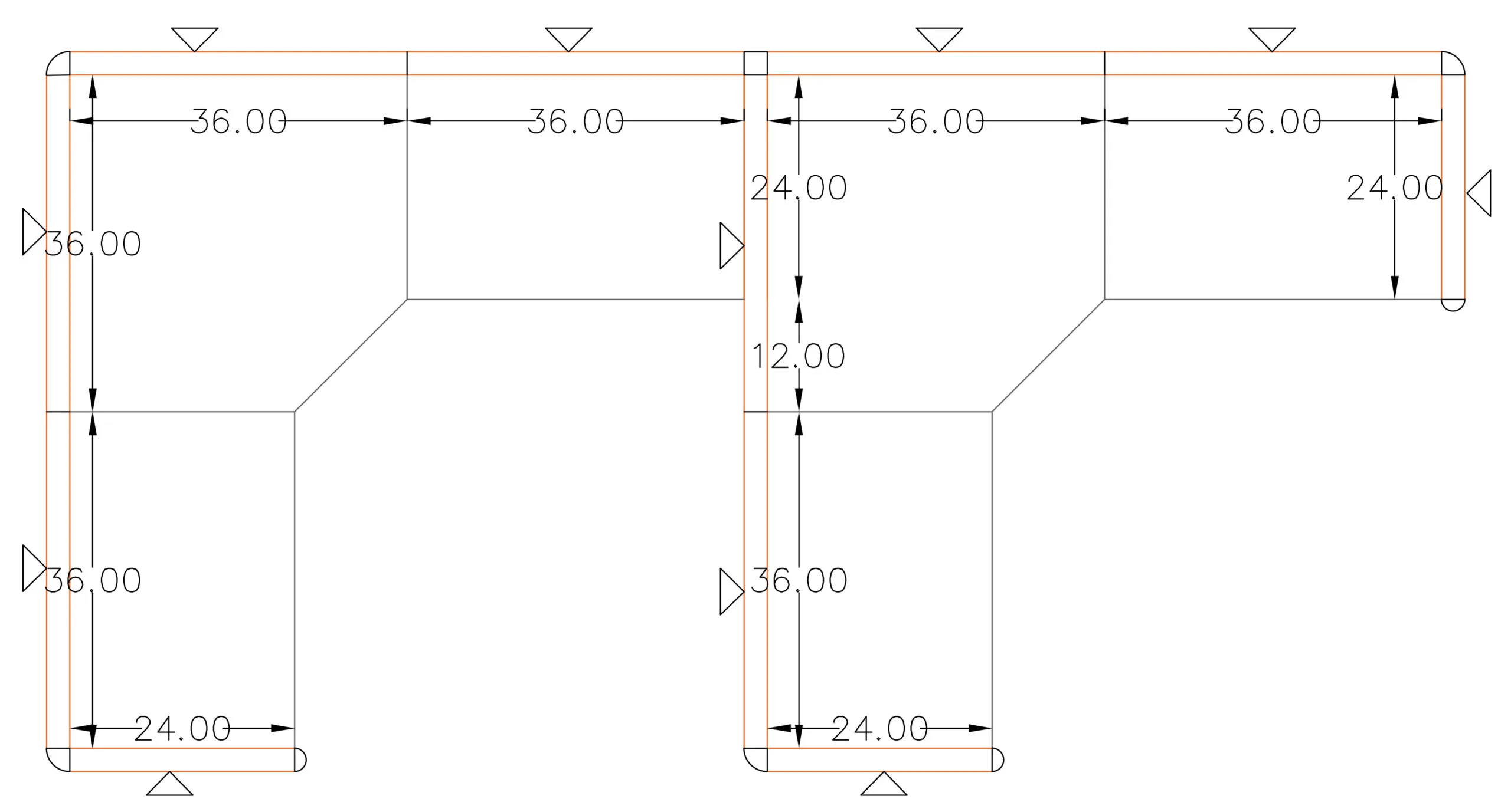 Layout1 6x6 Cubicles - 54″ H-2 MAN (DOUBLE) L Shape Glazed Office Workstations-U - 6x6 Cubicles 54 H-2 (view 2)