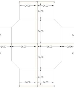 5x5 L Shape Cubicles- 54″ H- 4 MAN (QUAD) L Shape Fully Fabric Office Workstations-U - 5x5 Shape Cubicles- 54 (view 2)