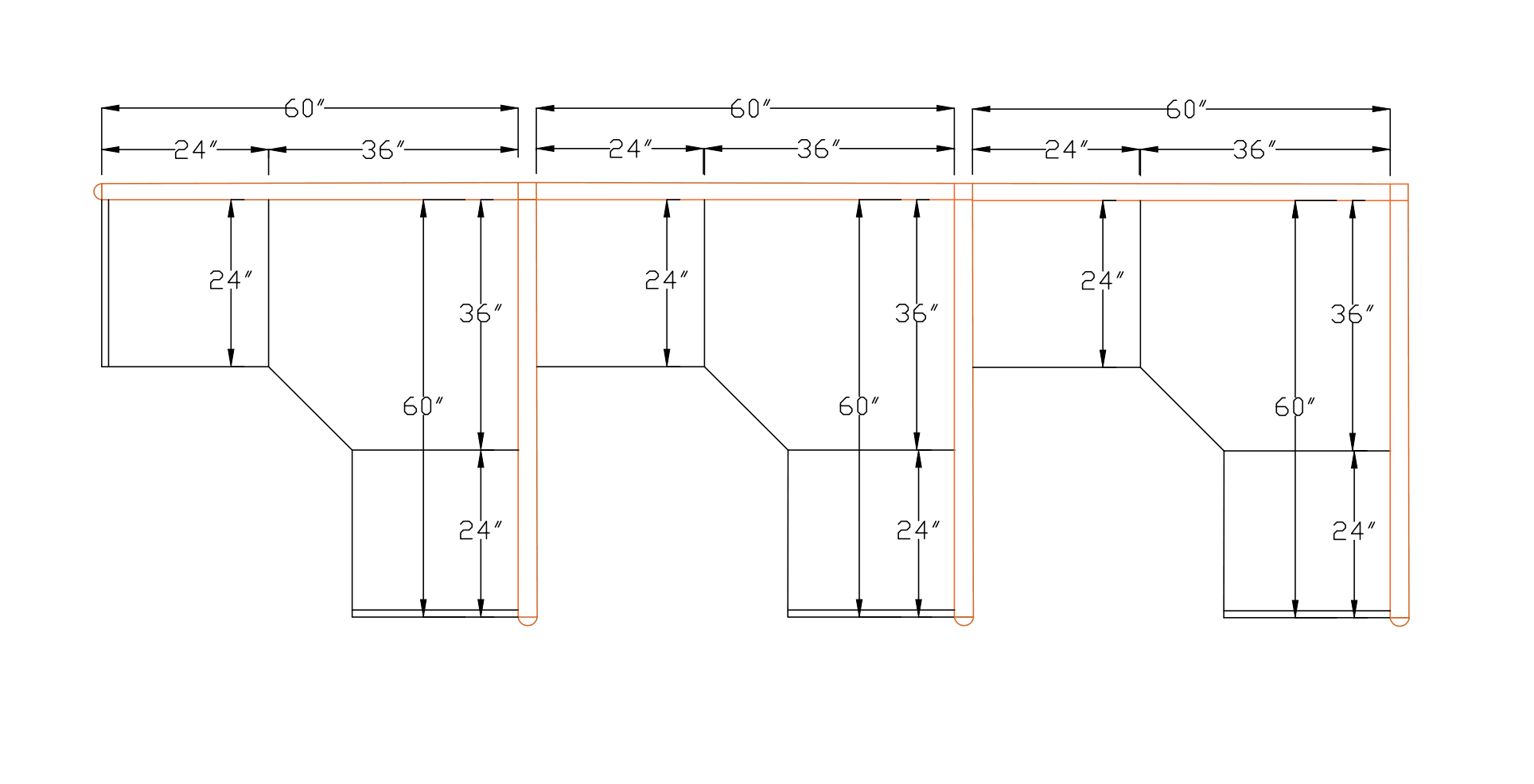 SKU-3000-8 5x5 Cubicles- 51″ H- 3 MAN (PACKED) L Shape Fabric Office Workstations-E - 5x5 Cubicles- 51 H- (view 2)
