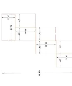 3x2 Cubicles -51″ H- 7 MAN (PACKED) L Shape Glazed Office Cubicles -VE - 3x2 Cubicles -51 H- (view 2)