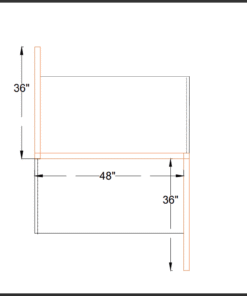 4x3 Cubicles- 2 MAN (MIRROR) U Shape Office Glazed 51" H Office Workstations-VE - 4x3 Cubicles- Mirror Shape (view 2)