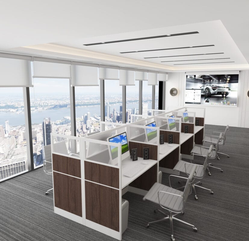 4x2 Cubicles -51″ H- 8 MAN U Shape Glazed Office Call Center -V - 4x2 Cubicles -51 H-