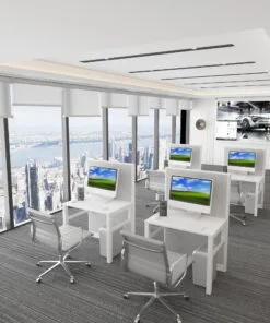3x2 Cubicles- 54″ H- 1 MAN U Shape Fully Fabric Office Workstations-E - 3x2 Cubicles- 54 H-
