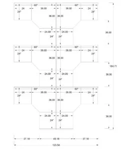 5X5 Cubicles -51″ H- SIX MAN U Shape glazed Office Workstations -V - 5x5 Cubicles -51 H- (view 2)