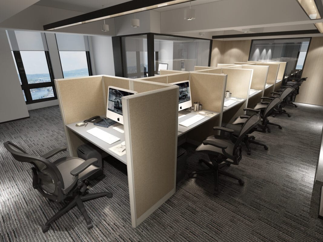 4x2 Cubicle -54″ H - 11 MAN CALL CENTER CUBICLES-U - 4x2 Cubicle -54 11