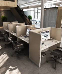 4x2 Cubicle -54″ H Fully Fabric - 7 MAN CALL CENTER CUBICLES-U - 4x2 Cubicle -54 Fully