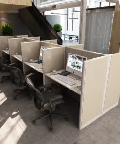 4x2 Telemarketing Cubicle -54″ H - 8 MAN Call Center Fully Fabric Workstations-U - 4x2 Telemarketing Cubicle -54