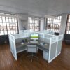 5x5 Quad Cubicles | 4-Man L Shaped Office Workstations - 5x5 Quad Cubicles 4-man