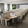 5x5 Cubicles- 54″ H- 10 MAN L Shape Fully Fabric Packed Office Workstations-U - 5x5 Cubicles- 54 H-