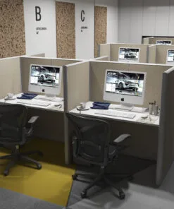 4x2 Cubicles- 54″ H- 4 MAN U Shape Telemarketing Call Center Fully Fabric-U - 4x2 Cubicles- 54 H-
