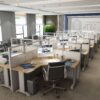6x6 Cubicles -54″ H- 10 MAN (PACKED) L Shape Glazed Office Cubicles -E - 6x6 Cubicles -54 H-
