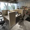 4x2 Cubicles- 54″ H- 4 MAN U Shape Telemarketing Call Center Fully Fabric-U - 4x2 Cubicles- 54 H-