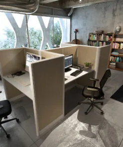4x2 Cubicles- 54″ H- 4 MAN U Shape Telemarketing Call Center Fully Fabric-U - 4x2 Cubicles- 54 H-