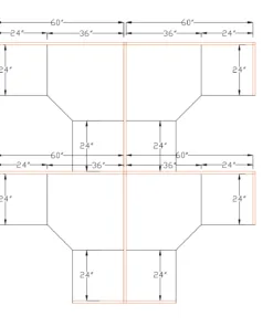 5x5 L Shape Cubicles- 54″H-4 MAN (PACKED) L Shape Fully Fabric Office Workstations-U - 5x5 Shape Cubicles- 54 (view 3)