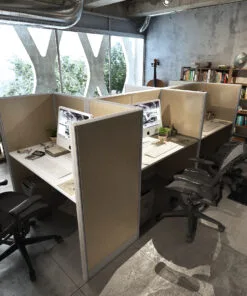 4x2 Cubicle -54″ H Fully Fabric - 5 MAN CALL CENTER CUBICLES-U - 4x2 Cubicle -54 Fully