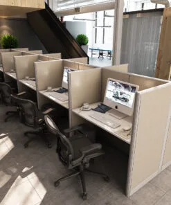 4x2 Telemarketing Cubicle -54″ H - 10 MAN Call Center Fully Fabric Workstations-U - 4x2 Telemarketing Cubicle -54