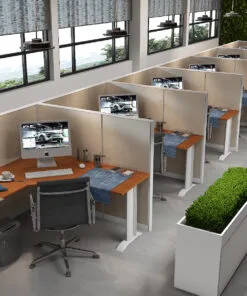 6x6 CUBICLES-54" H- 6 MAN (PACKED) L Shape Fully Fabric Office Workstations-E - 6x6 Cubicles-54 H- Packed