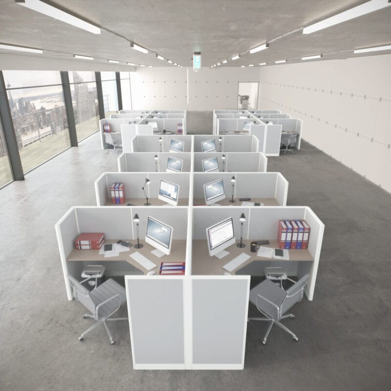 5x5 8 MAN Cubicles- 51″- L Shape Fully Fabric Office Workstations-U - 5x5 Cubicles- 51 Shape