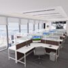 5x5 Cubicles -51″ H- 8 MAN (PACKED) L Shape Glazed Office Cubicles -VE - 5x5 Cubicles -51 H-