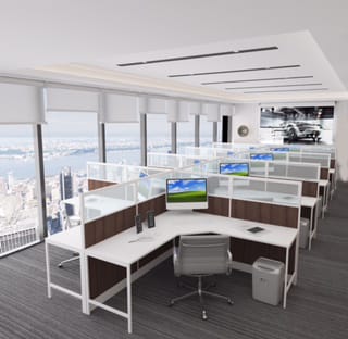 5x5 Cubicles -51″ H- 8 MAN (PACKED) L Shape Glazed Office Cubicles -VE - 5x5 Cubicles -51 H-