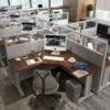5x5 Cubicles- 51″ H- 8 MAN (PACKED) L Shape Glazed Office Workstations-E - 5x5 Cubicles- 51 H-