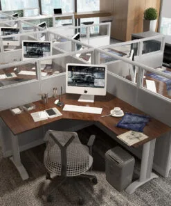 5x5 Cubicles- 51″ H- 8 MAN (PACKED) L Shape Glazed Office Workstations-E - 5x5 Cubicles- 51 H-