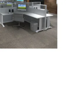 6x6 Cubicles -51″ H- 8 MAN (PACKED) L Shape Glazed Office Cubicles -E - 6x6 Cubicles -51 H-