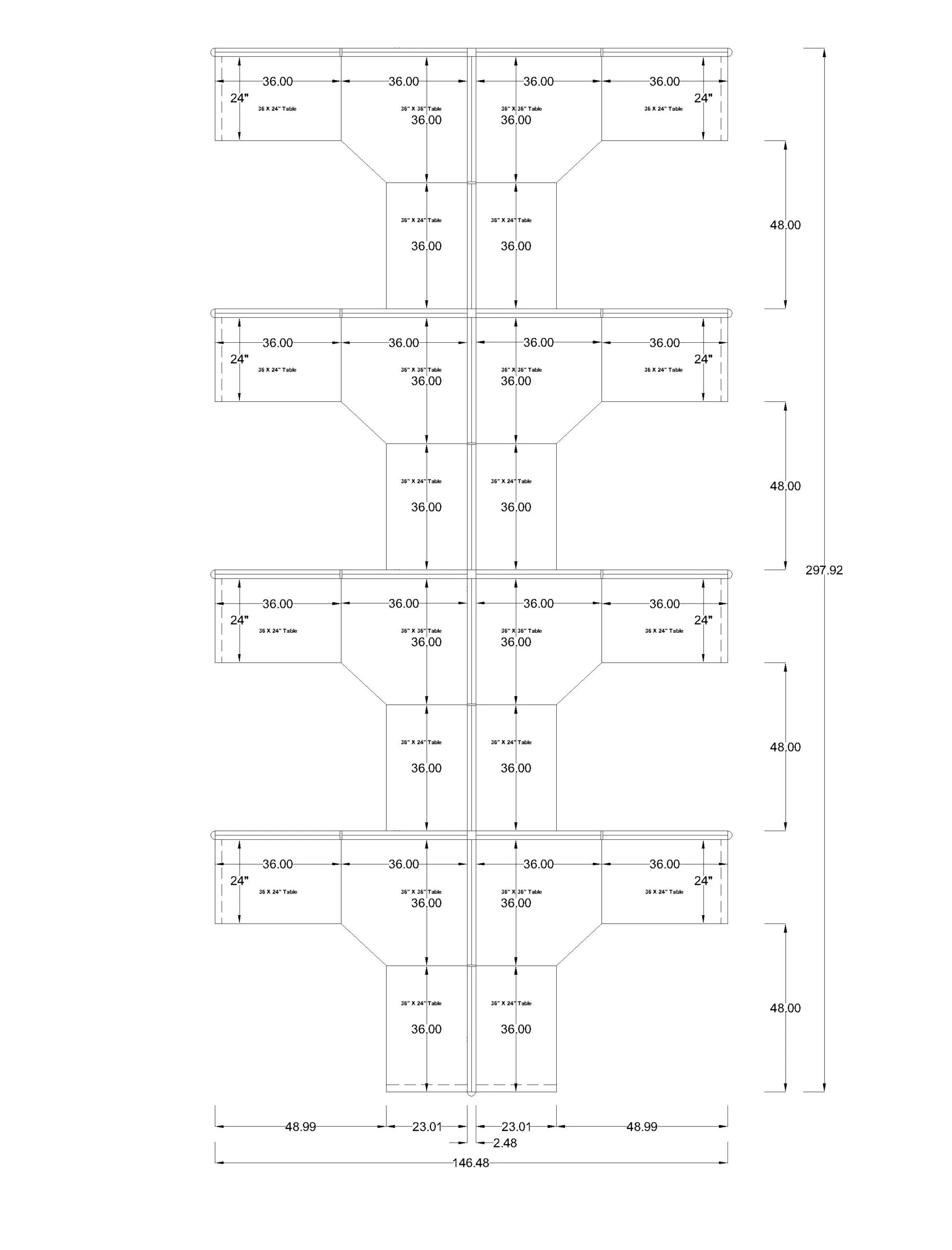 SKU-7000-17-1-1 6x6 Cubicles -51″ H- 8 MAN (PACKED) L Shape Glazed Office Cubicles -E - 6x6 Cubicles -51 H- (view 2)