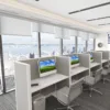 4x2 Cubicle -54″ H - 4 MAN Telemarketing Call Center Fully Fabric Workstations-U - 4x2 Cubicle -54 Telemarketing