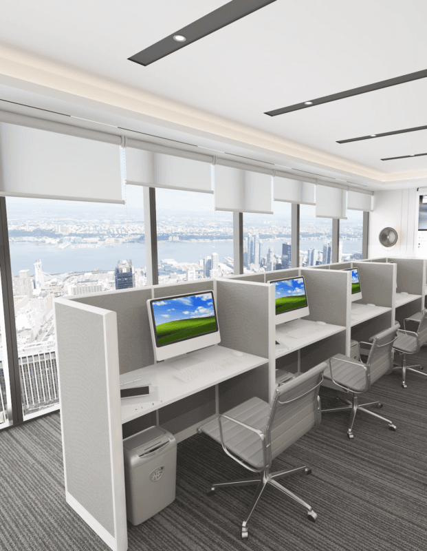 4x2 Cubicle -54″ H - 4 MAN Telemarketing Call Center Fully Fabric Workstations-U - 4x2 Cubicle -54 Telemarketing