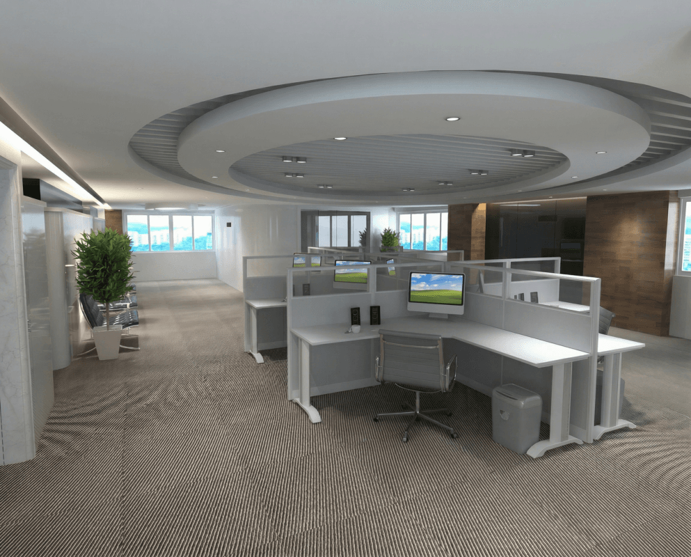 6x6 L Shape Cubicles- 51″H-4 MAN (PACKED) L Shape Glazed Office Workstations-U - 6x6 Shape Cubicles- 51