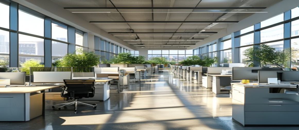 Office Cubicles Detroit MI — modern open-plan office with cubicle workstations