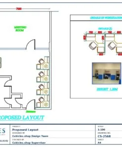 Professional office cubicle layout floor plan CS-2568 — Open Workstation Floor Layout by Cubicles.shop