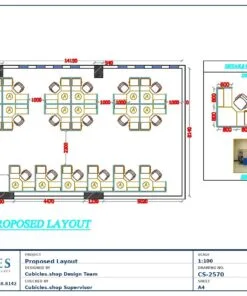 Professional office cubicle layout floor plan CS-2570 — Reception & Workstation Plan by Cubicles.shop