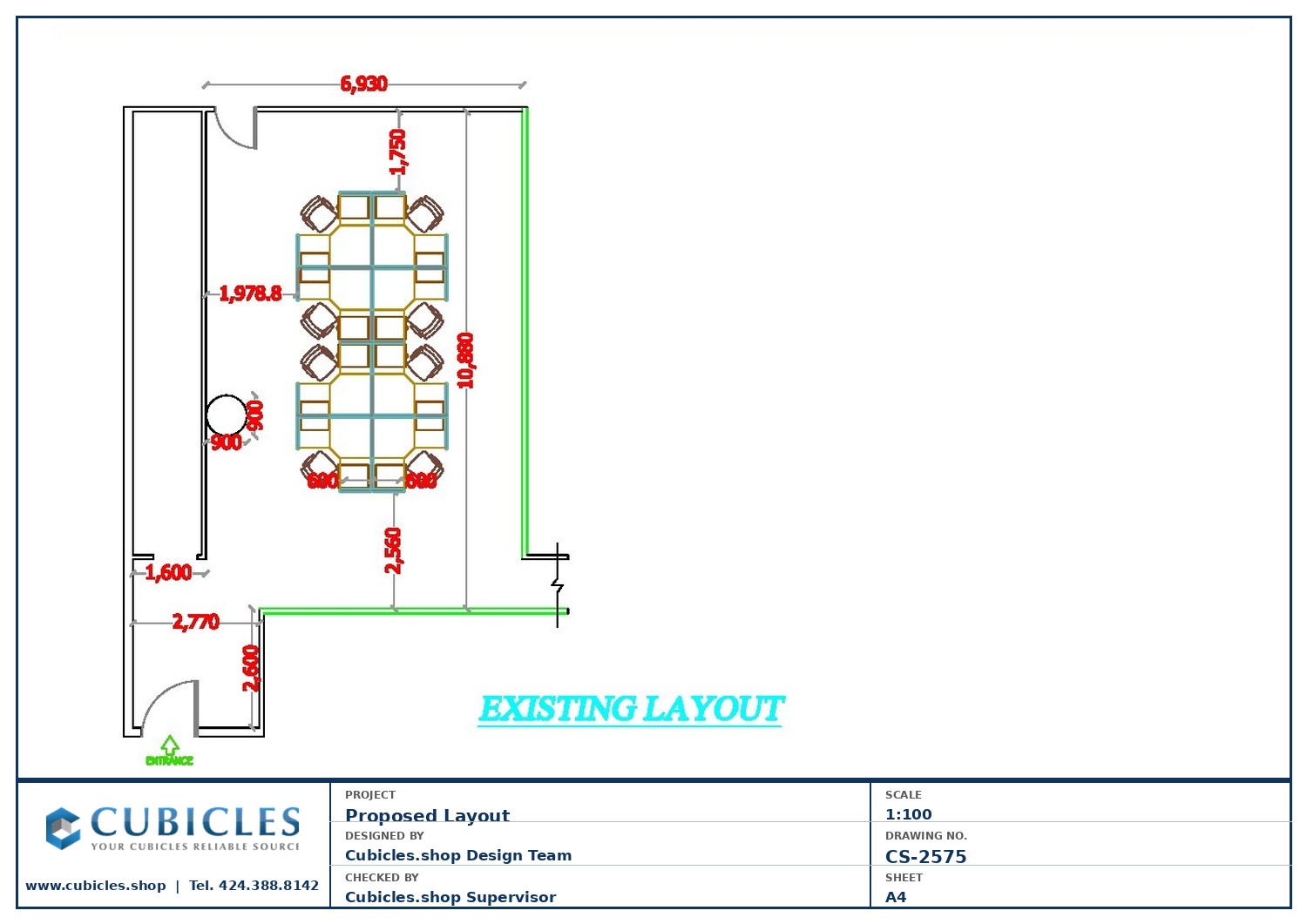 Cubicles-CS-2575 Professional office cubicle layout floor plan CS-2575 by Cubicles.shop