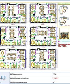 Professional office cubicle layout floor plan CS-2810 — Call Center Cubicles For Sales Team by Cubicles.shop