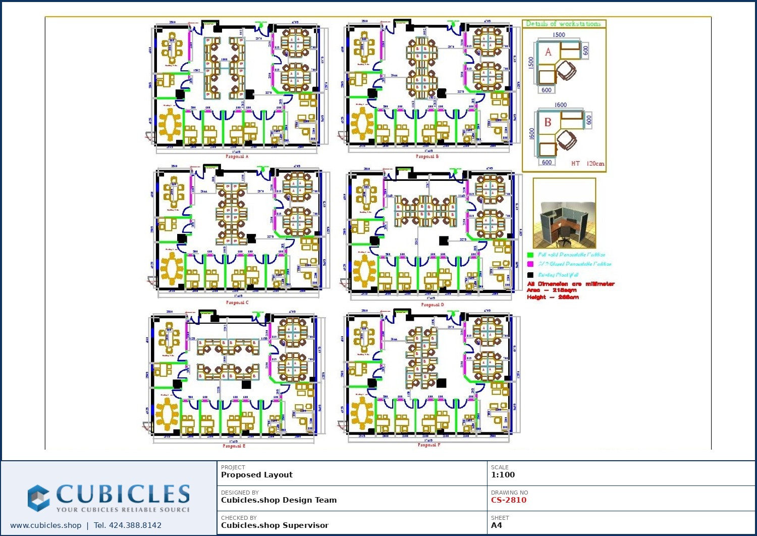 Cubicles-CS-2810 Professional office cubicle layout floor plan CS-2810 — Call Center Cubicles For Sales Team by Cubicles.shop