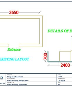 Professional office cubicle layout floor plan CS-2576 — Office Reception Counter by Cubicles.shop