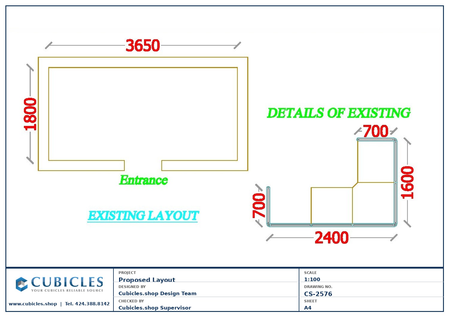 Cubicles-CS-2576 Professional office cubicle layout floor plan CS-2576 — Office Reception Counter by Cubicles.shop