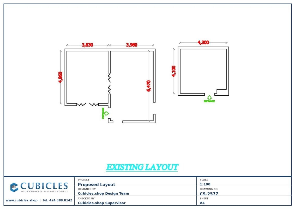 Professional office cubicle layout floor plan CS-2577 by Cubicles.shop