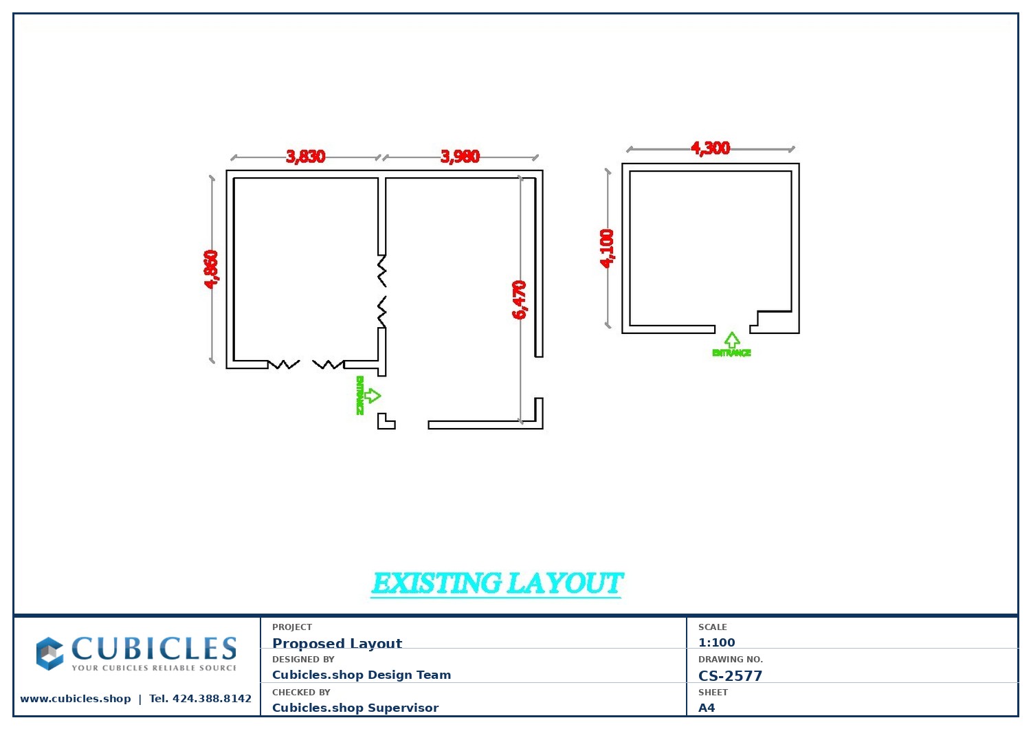 Cubicles-CS-2577 Professional office cubicle layout floor plan CS-2577 by Cubicles.shop