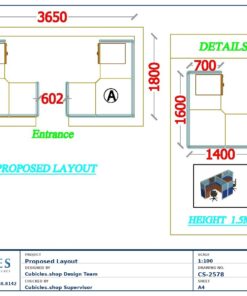 Professional office cubicle layout floor plan CS-2578 by Cubicles.shop