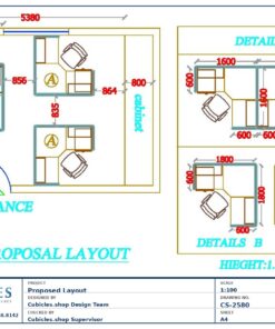 Professional office cubicle layout floor plan CS-2580 — Call Center Office Cubicles by Cubicles.shop