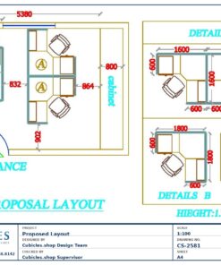 Professional office cubicle layout floor plan CS-2581 by Cubicles.shop
